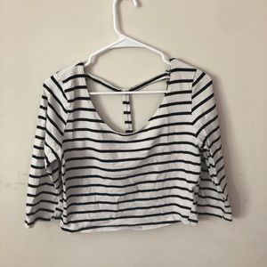 Striped cropped Charlotte Russe top (XL)